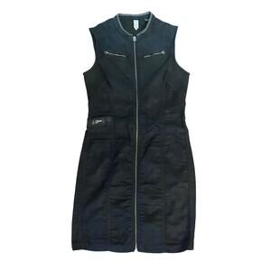 G-Star RAW 1 Lynn Avity Vintage Zipped Slim Dress Ladies Size Medium Y2K